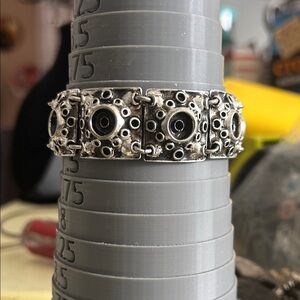 Silver and Black Statement Bracelet. Finland modernist bracelet